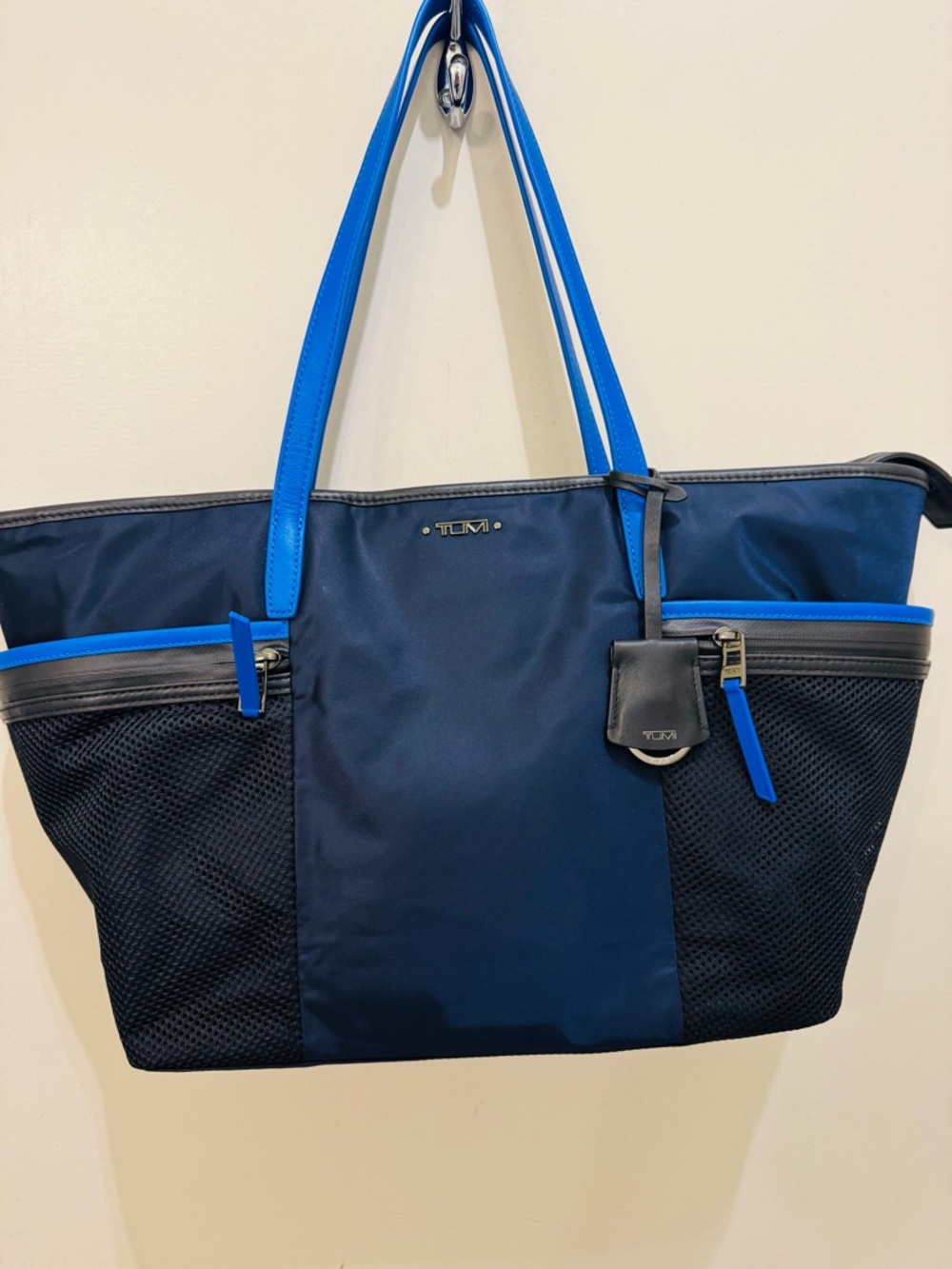 Tumi Navy and Bright Blue Tote Bag